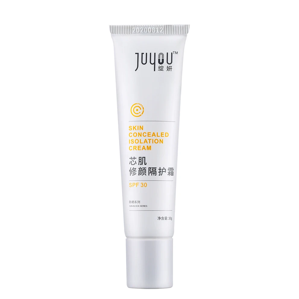 

Juyou New Series Private Label Face Whitening Even Skin Tone Gentle Primer Makeup Spf 30 Concealer Isolation Cream