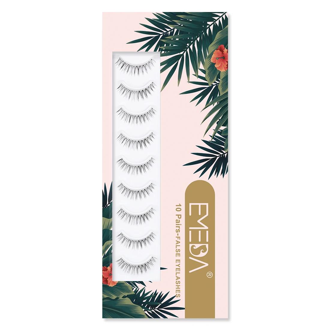 

EMEDA X04 Wholesale Price 3D False Silk lashes 10 pairs custom packaging box, Black