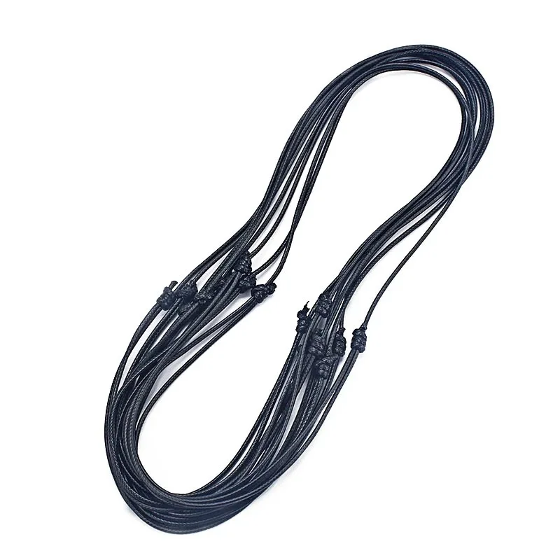 Adjustable Black Wax Rope Chain Jewelry Accessories Gemstone Crystal Pendant Necklace Rope