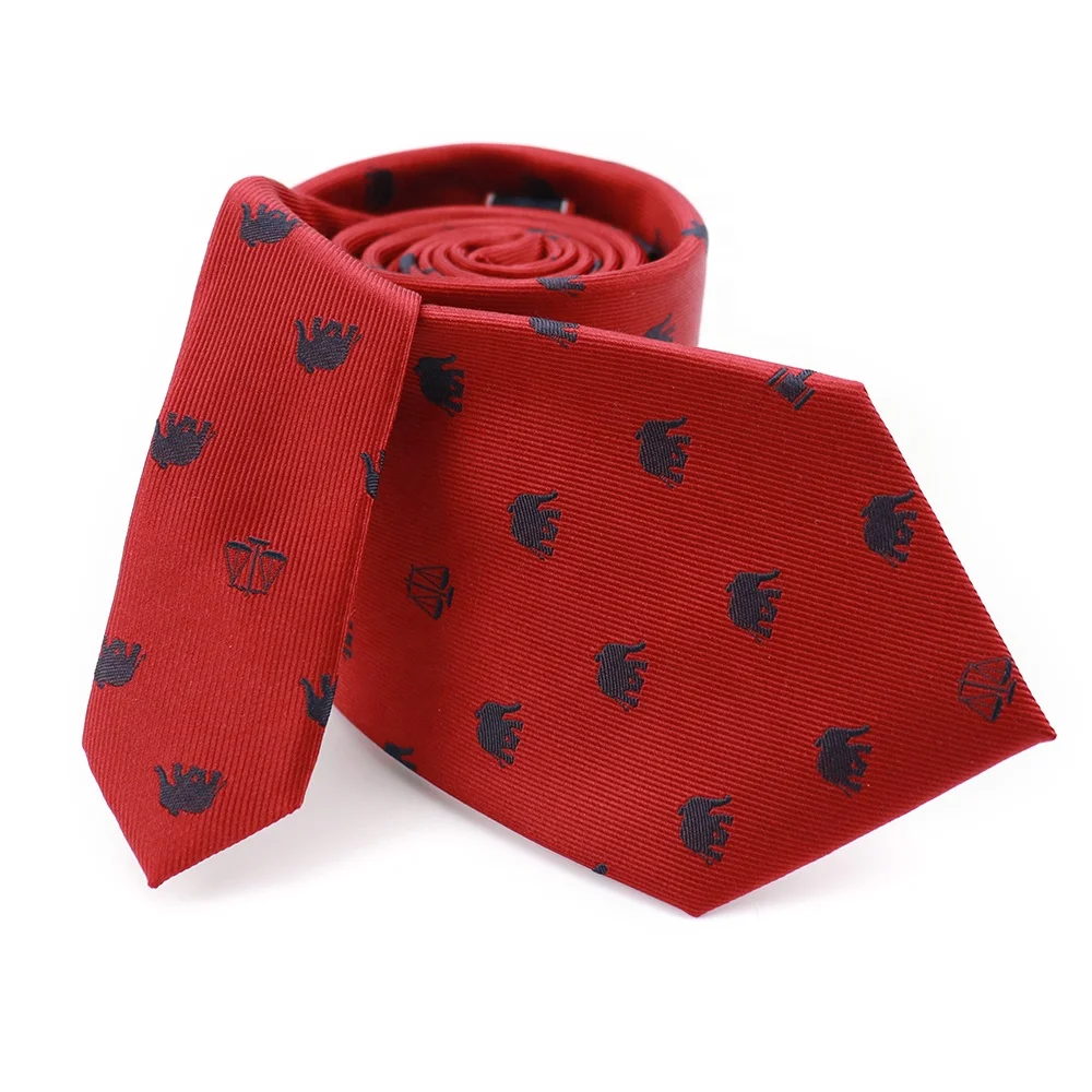 

Manufacturer Watermelon Red Silk Neck Tie Krawatte Seide Woven Jacquard Elephant Animal Ties for Men