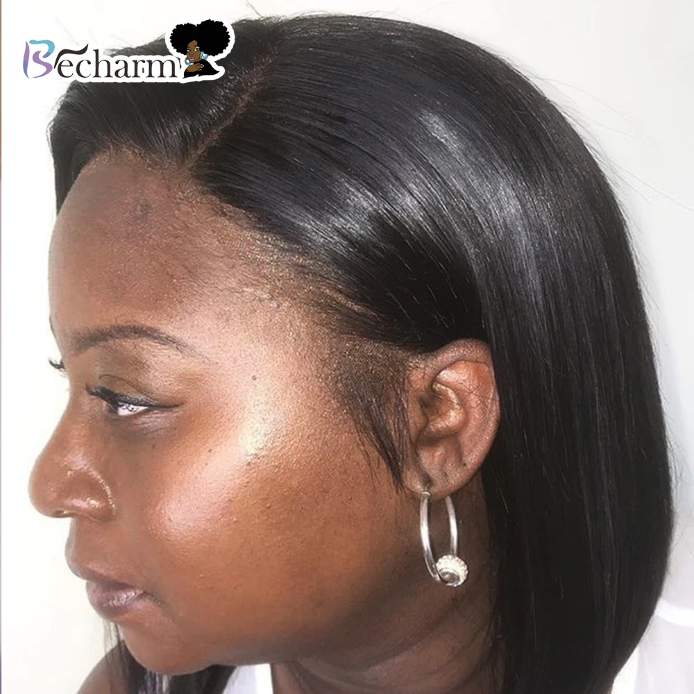 

Becharm Full Stoick 150% Density Pre plucked With Baby Hair Straight Short Bob Wigs For Black Women Natural Brazilian Wig