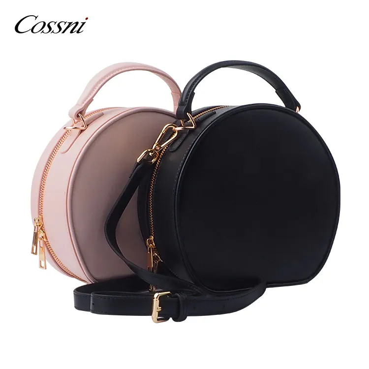 

custom vegan leather leder western promotional round messenger bag for women