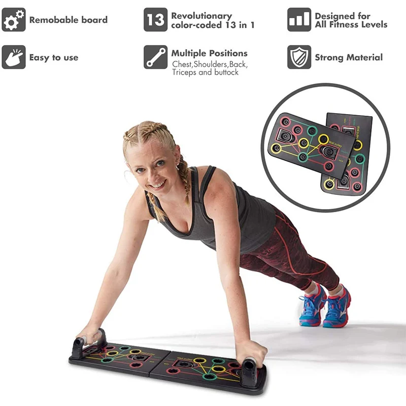 Multi-Function Portable Bracket training Push Up Board with Resistance Band