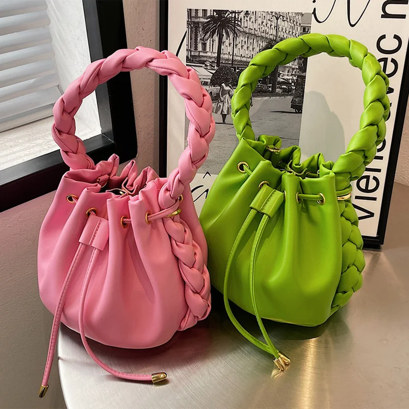 

2022 summer folds small bucket hand bags shoulder ladies handbags mini purses for women