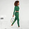 Hot-Selling Solid Color Gym Wear Moisture Wicking Sports Running Set Workout Clothes