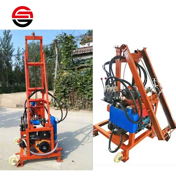 
Best price water well drilling rig mini manual 100m rotary boring orehole drilling machines 