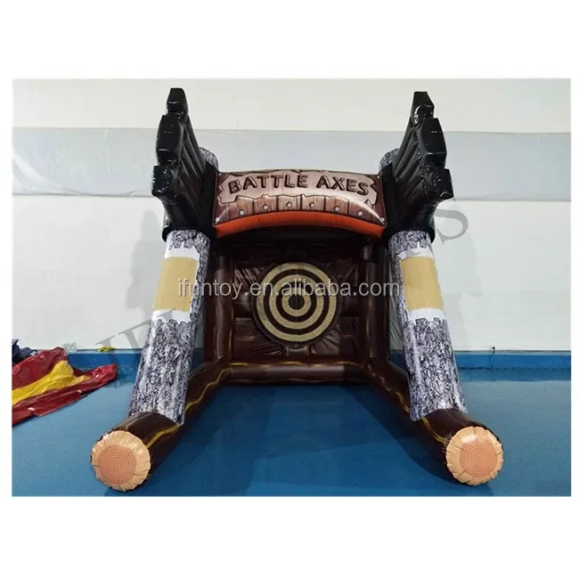 Interactive Inflatable Battle Axe Game / Inflatable Flying Axe Throwing Challenge Carnival Game