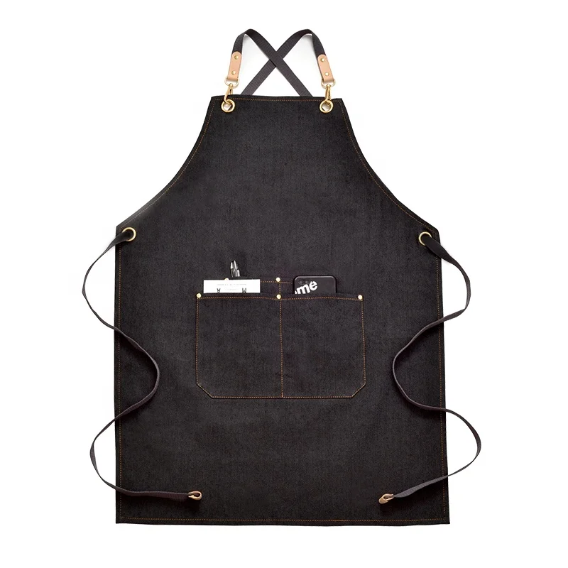 

SunYue Black Canvas Barista Coffee Florist Apron For Men, Can be customized