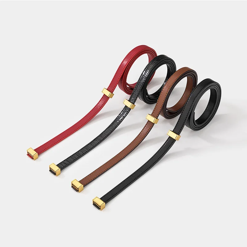 

Fashion Luxury  Solid Colors Genuine Leather Solid Women Purse Belt Adjustable Designer Famous Brands Bags Strap