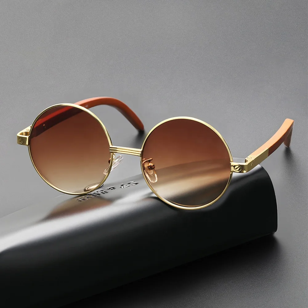 

Round Natural Wooden Sunglasses Men 2021 Fashion High Quality Vintage Wood Sun Glasses For Women Gafas De Sol