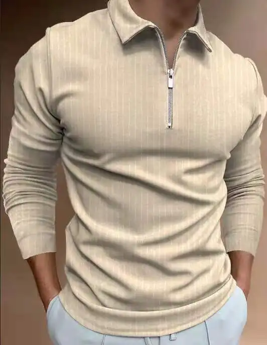 

2021 hot saling Men Autumn Men's slim long Sleeve Polo Business Clothes Luxury Men Tee Shirt solid colors causal polo-shirt