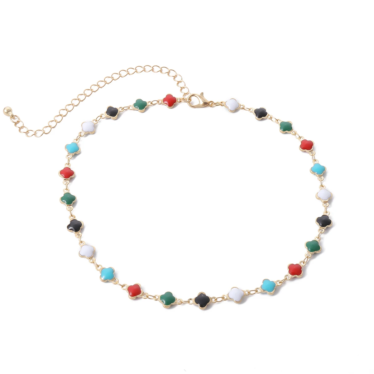 

Female fashion short tassel cut out chain necklace for women's antique color floret handmade necklace