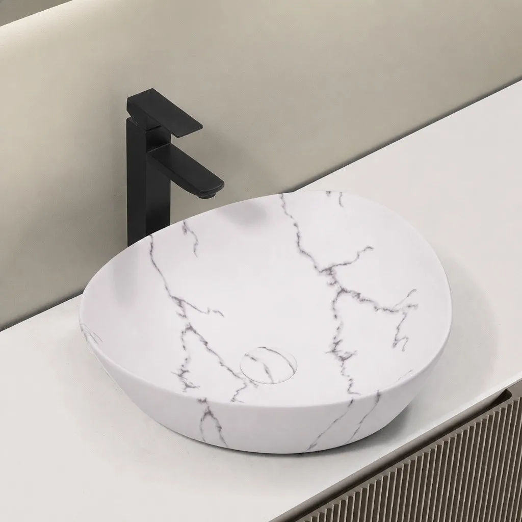 white-marble-sink-bathroom-9637-P-509-organic-pebble-ceramic-vessel-matte-finish-grey-lilac-vein-matte-black-faucet-warm-white-vanity