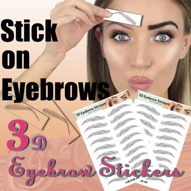

2020 Fashionable Temporary Waterproof Tattoo Paper Logo 3D Eyebrow Tattoo Sticker, Black/ gray/ colourful