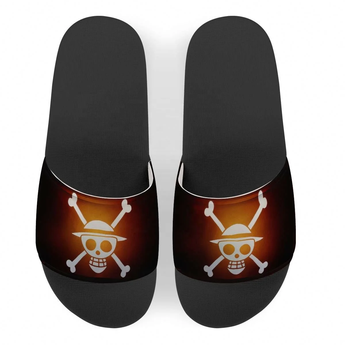 

Anime One Piece Image Custom Men Home Slippers Outdoor Non-Slip Flip Flops Women Indoor Platform Sandals Pirate Ship Skull Logo