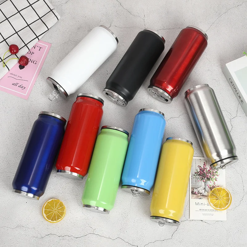 

Seaygift Hot style fashion creative pop soda cans thermos coffee cups keep hot cold drink vacuum flasks juice sippy cups, Blue/black/red