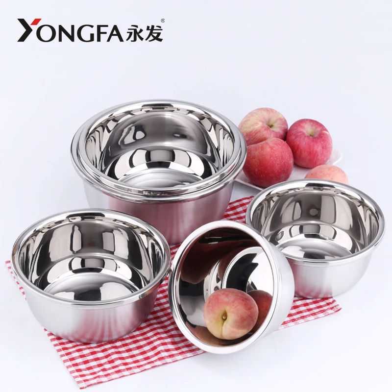 

Premium Quality Stainless Steel Salad Mixing Bowls Mirror Polish Wash Bowls Soup Bowl Kitchen Necessary, Natural color
