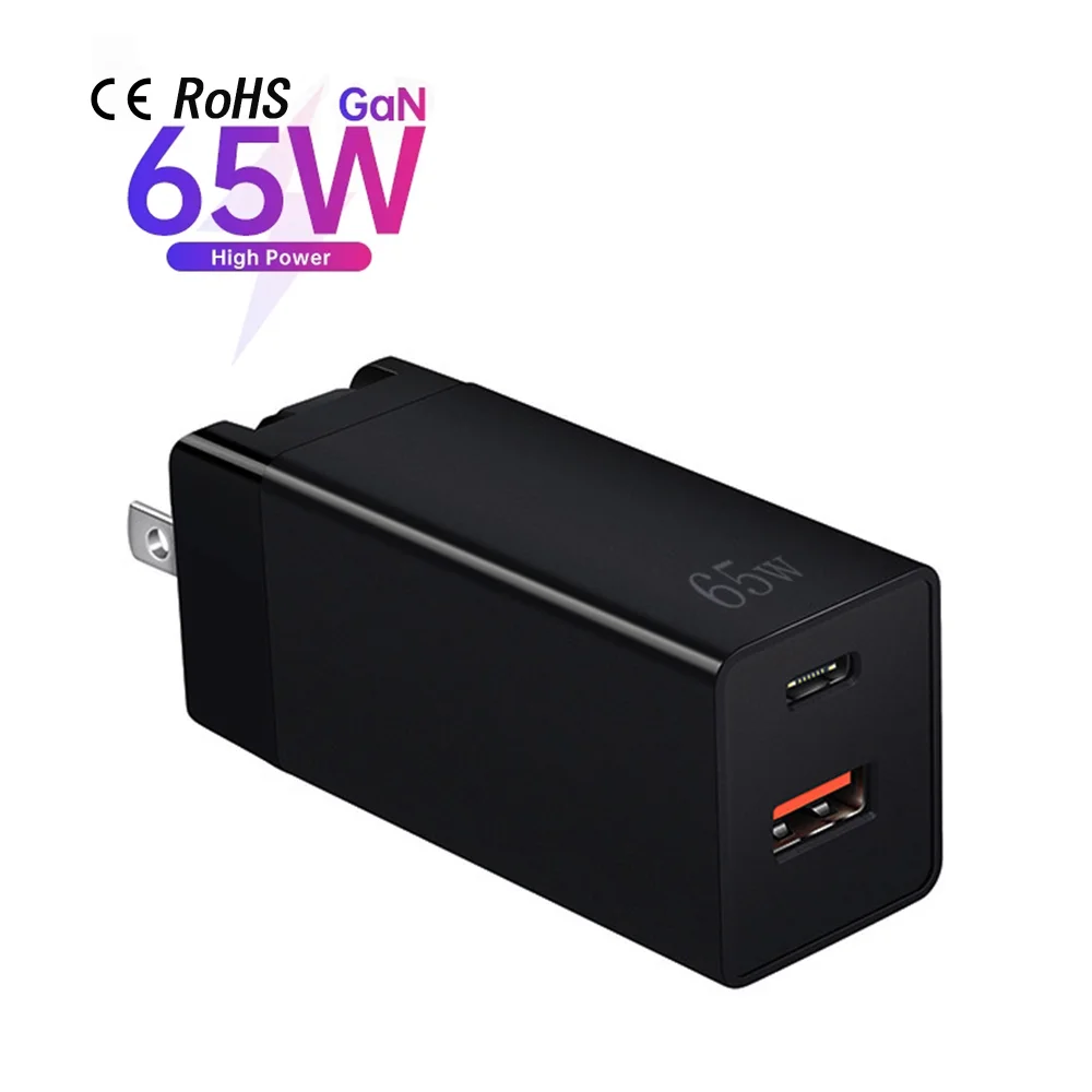 

Free Shipping 1 Sample OK CE RoHS 65W EU UK US AU Custom USB Autolader PD Fast Charging Phone Charger For Laptop 65W Gan Charger