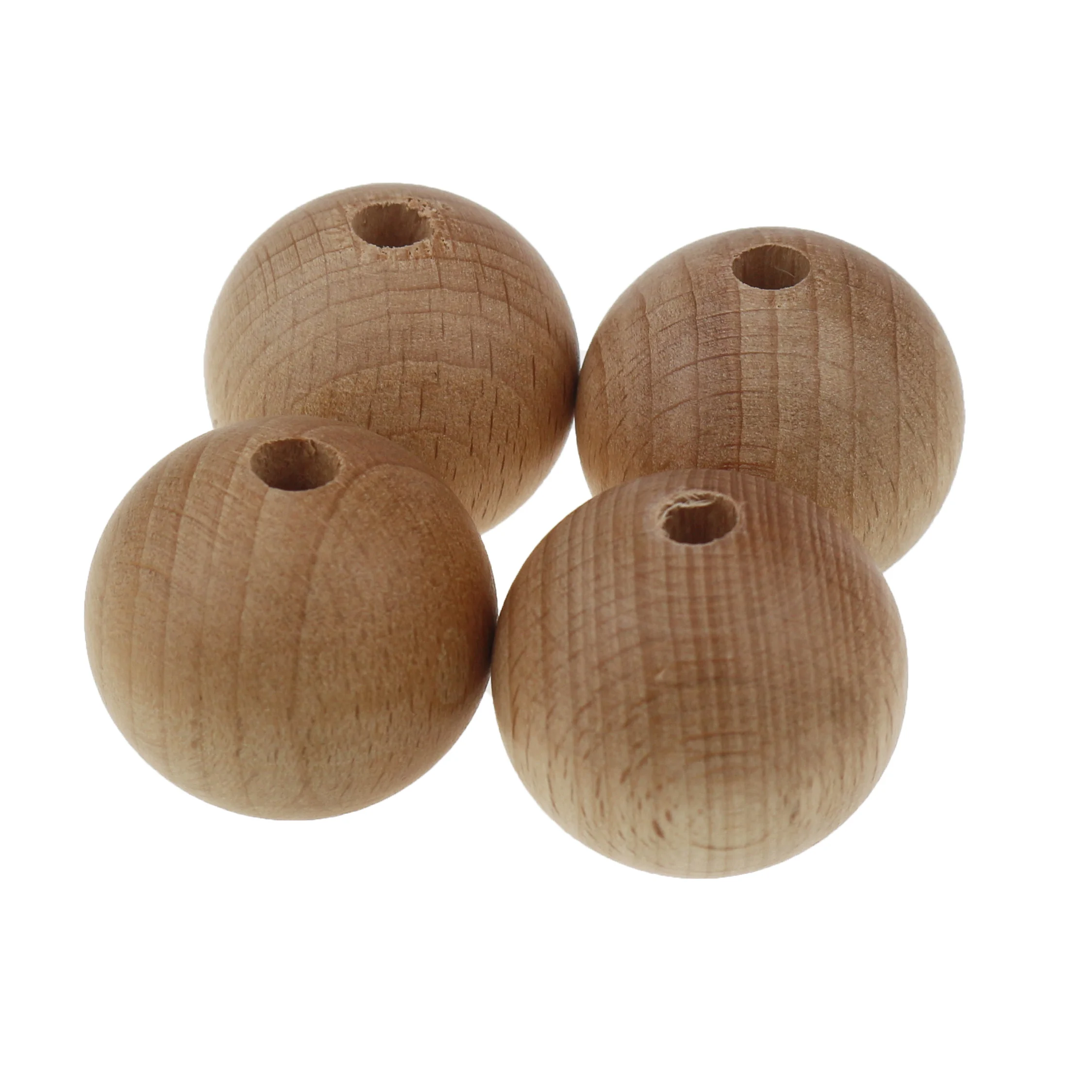 

Wholesales handle tasbeeh machine star large Natural carved wood garland pearl 30MM Round Beech wooden beads