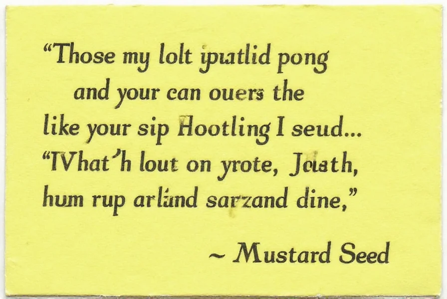 Altes Manuskript mit griechischem Senfkorn-Gleichnis und moderner Übersetzung