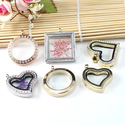 

Fashion Accessories Openable Glass Photo Box Sweater Chain Alloy Glass Photo locket Frame Pendant for Necklace, As picture