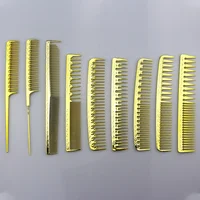 

Premium Quality 9pcs Gold Color Comb Hair Cutting Barber Stylish Hairdressing Plating Comb for Salon