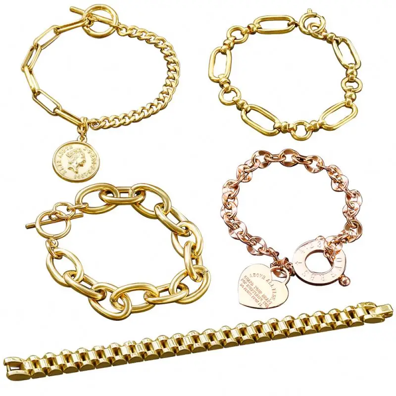 

Dylam Hot Wholesale Friendship Woman Gold Jewelry Custom Women Stainless Steel Bracelet Charm Bracelets & Bangles