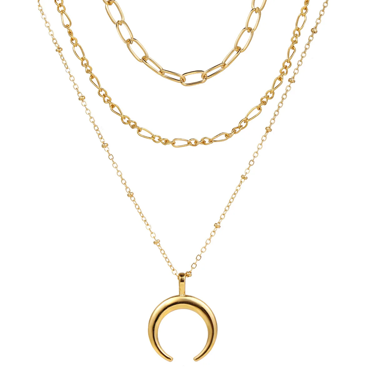 

Multi-Layer Bohemia Necklace Moon Choker Layered Necklace for Women Girls