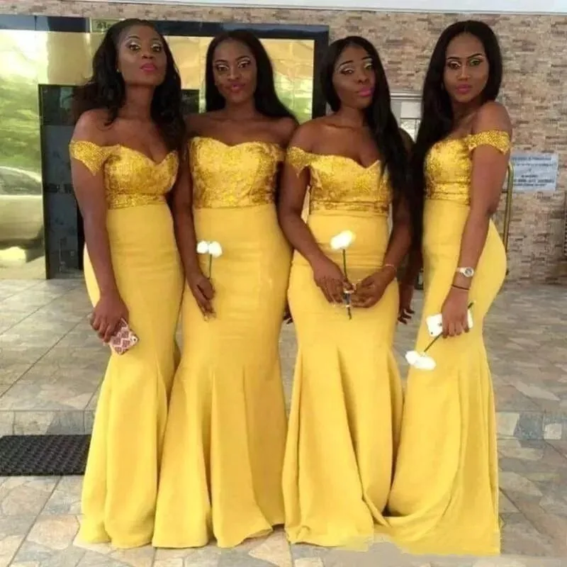 

ELB0012216 in stock golden bridesmaid dress lace african bridesmaid dresses