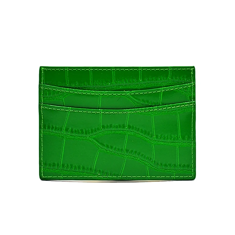 

Custom Logo Promotions Gift Genuine Crocodile Or Saffiano Pu Leather Credit Card Holder Business Cardholder, Customized