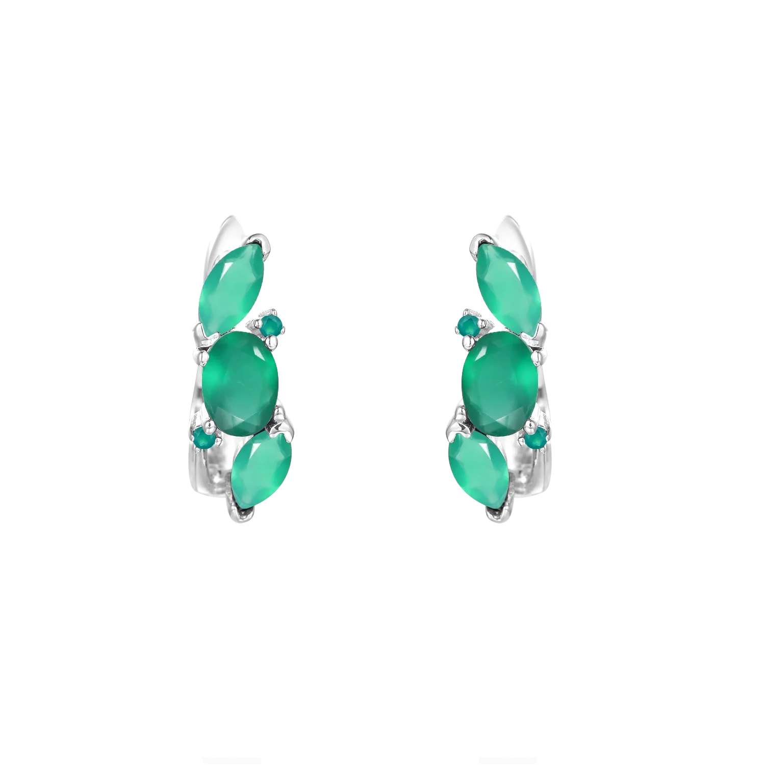 

Abiding Colored Natural Gemstone Flower Classic 925 Sterling Silver Hoop Earring Jewelry For Women Wedding