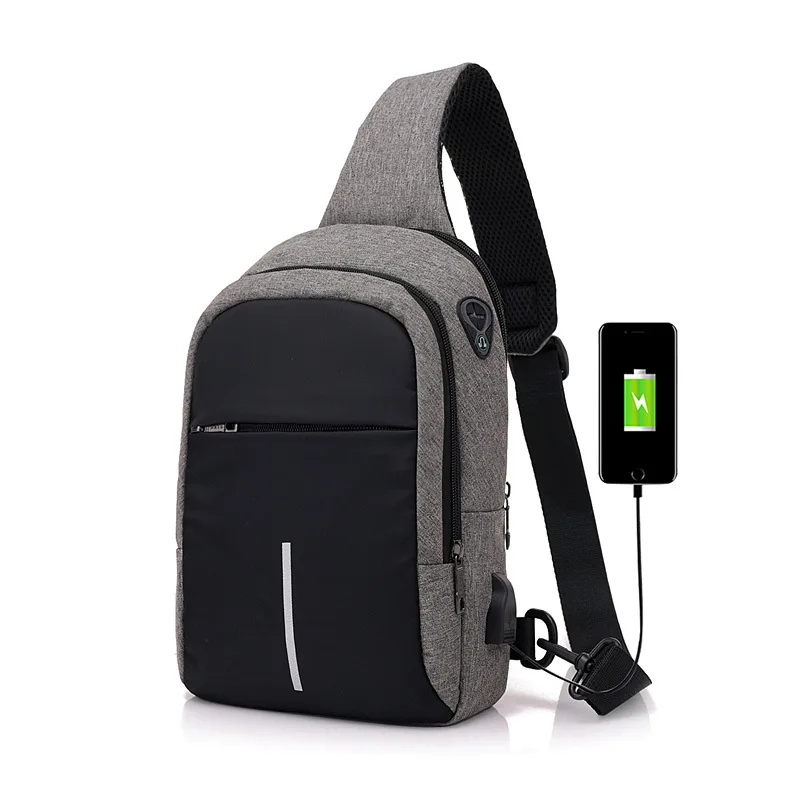 

Manufacturer Twinkle Black Shoulder USB Rechargeable For Men New Style Chest Bag