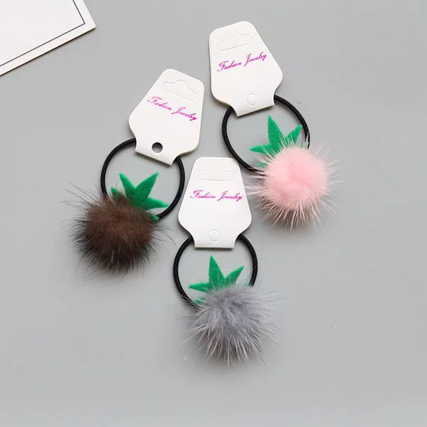 

Free shipping POM POM hair clips Pineapple hair ball girls hair bands cute handmade children's jewelry, Colors