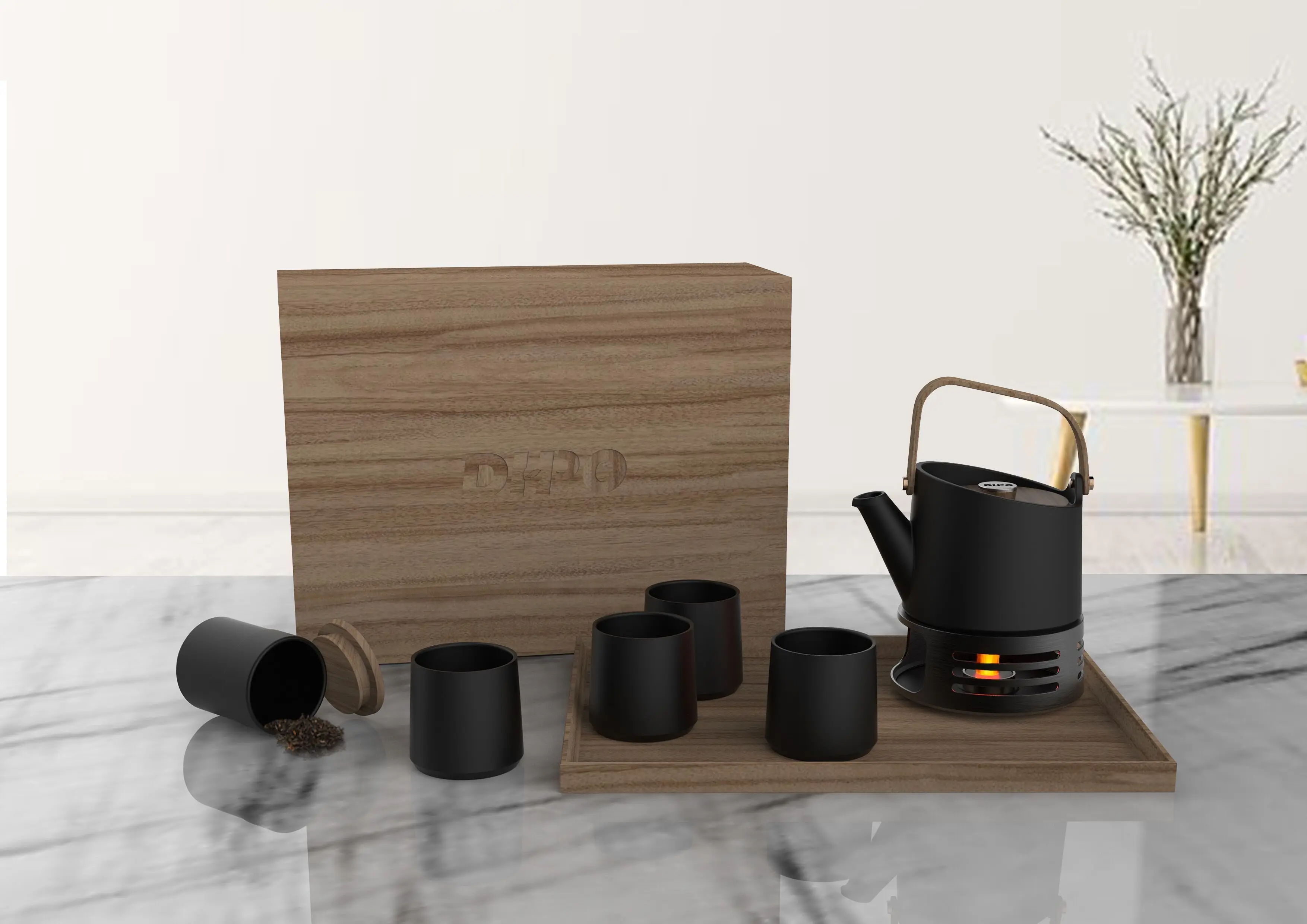 Guangzhou Luxury Ceramic Coffee Tea Set With Stainless Steel Infuser