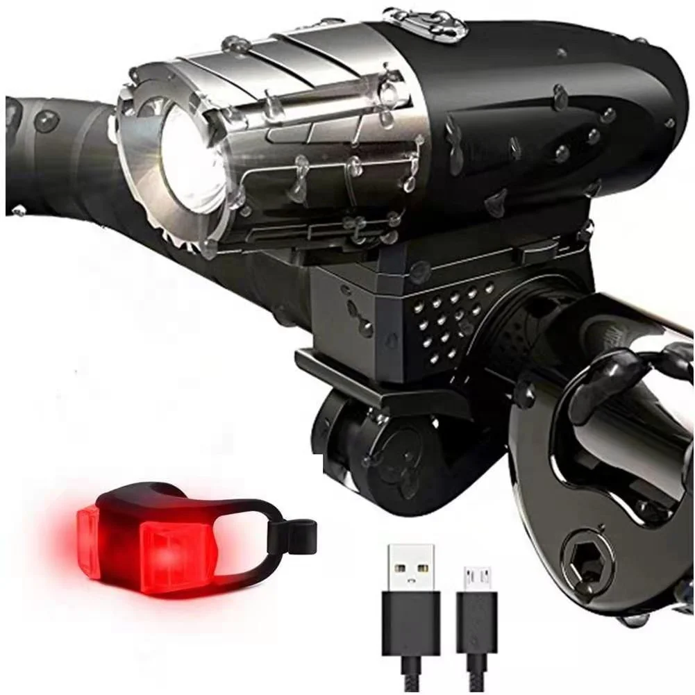 

Amazon Hot Sell Road Cycling Safety Flashlight USB Rechargeable Bike Accessories LED Bike Light Electric Bicycle Mount Light