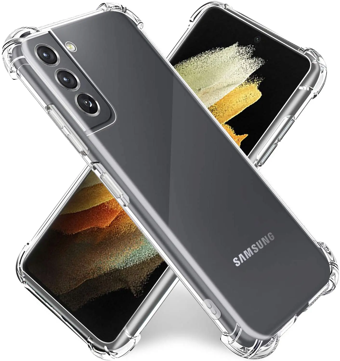

For Samsung S21 Clear Case, Honatop Flexible Soft Phone Case For Samsung Galaxy S21 Plus Ultra S21FE Cover Shockproof Fundas, Transparent