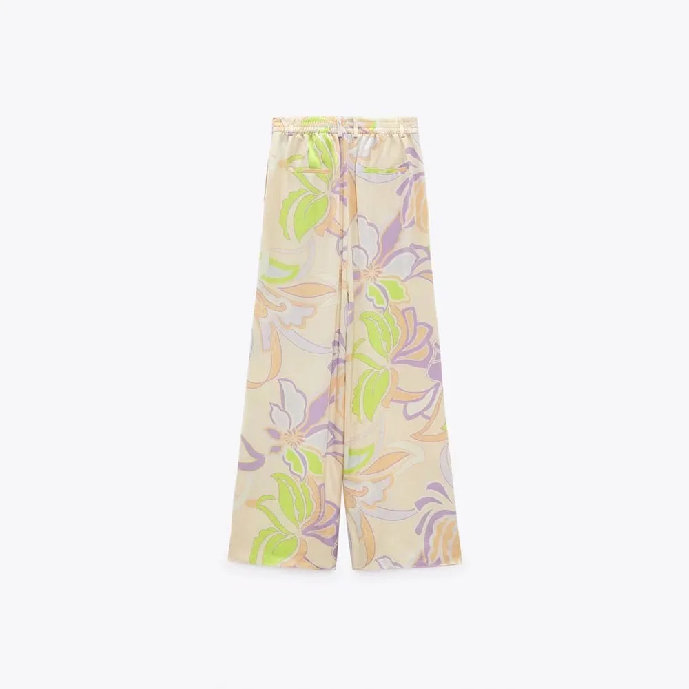 

BMURHMZA2022 summer new tie dyeing casual fashion versatile Bohemian style printed wide leg pants women's clothing, Picture color