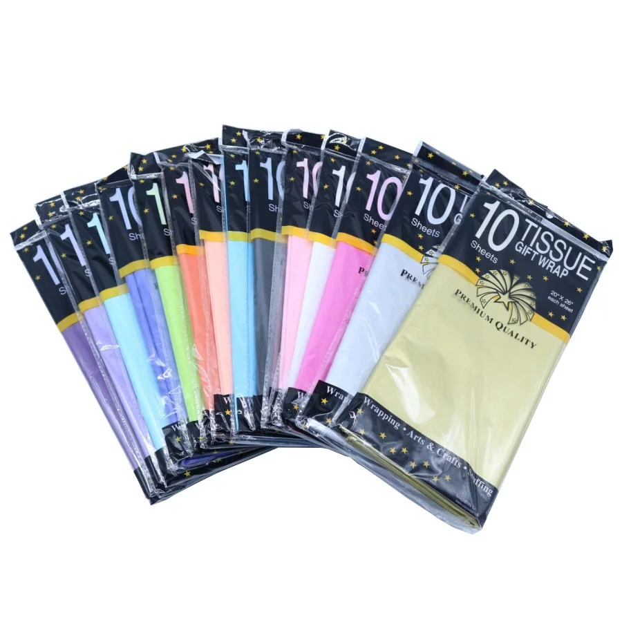 
stock 10sheets/bag colorful Arts Crafts Gift Wrap Wrapping Tissue Paper 