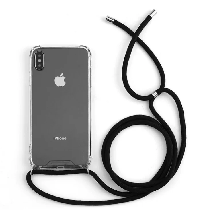 

New 2-in-1 Crossbody Case for iPhone 11 Pro Max Detachable Adjustable Strap Lanyard Cross Body Chain Handy Mobile Phone Case