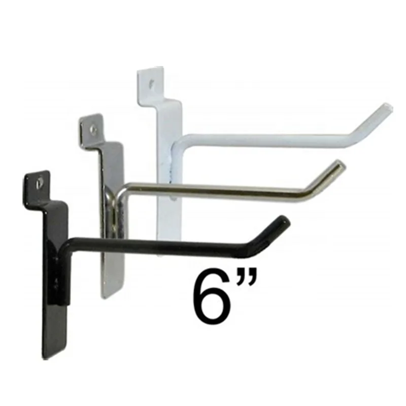 

HH03 Pack of 10pcs 6" SLATWALL HOOK, Black