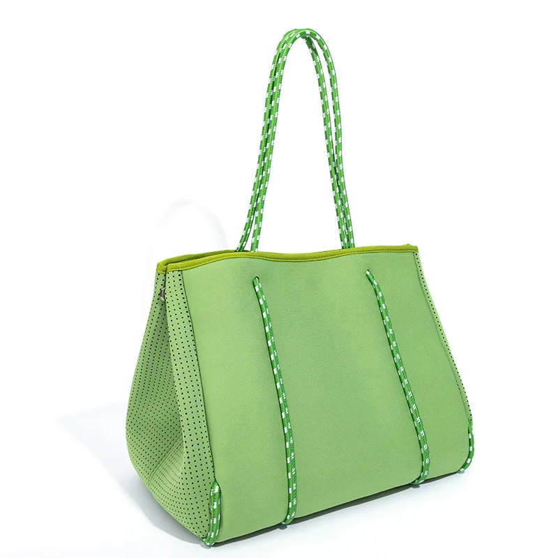 

OEM Factory Price Women Handbags Fashion Wholesale Tote Breathable Perforated Neoprene Beach Bag