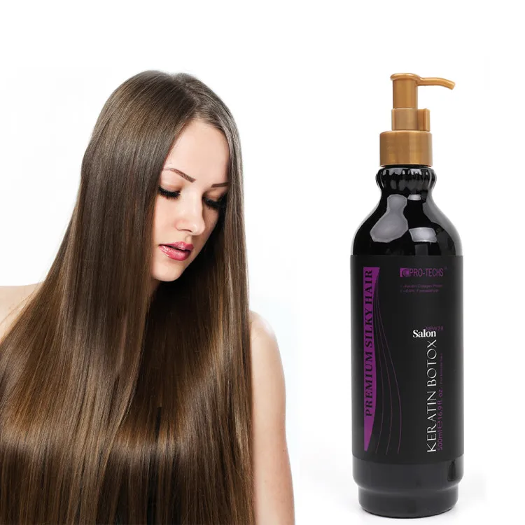 

PRO TECHS Formaldehyde free Healthy Vegan Keratin treatment best Frizzy free damaged and dry hair straighten keratin treatment, Beige/brown/purple