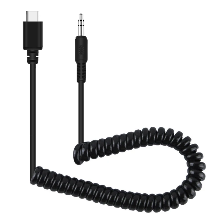 

PULUZ 3.5mm TRRS Male to Type-C / USB-C Male Live Microphone Audio Adapter Spring Coiled Cable for DJI OSMO