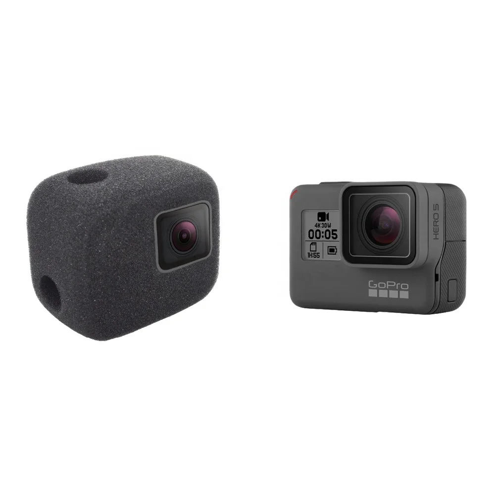 

Rubber Windshield Wind Noise Reduction Sponge Foam Case Cover Housing for GoPro Go Pro Hero 5/6/7 Black Sports Action Camera