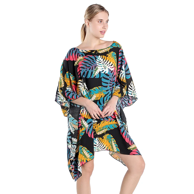 

Wholesale New Kimono Casual Women Floral Beach Poncho Plus Size Kimono, Customized color