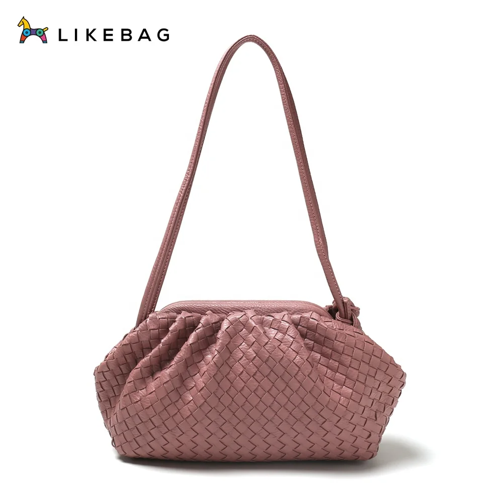 

LIKEBAG new hot-selling fashion casual cloud messenger bag with hand-woven