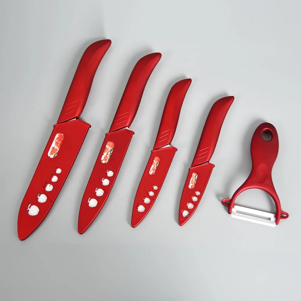 

5 Pcs azarin customized ceramic chefs knife wire cheese slicer cuchillos de color cuchillo kiwi set, Customerized product