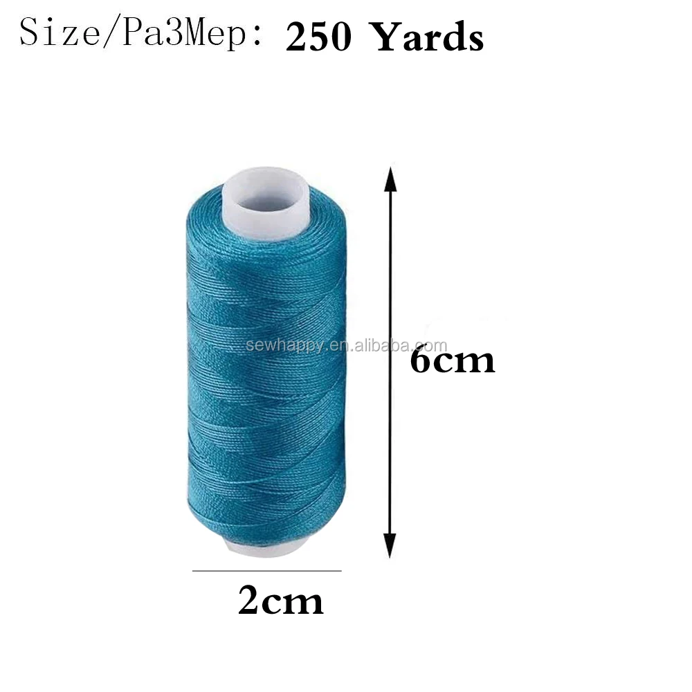 Sewing Thread Basic Sewing Industrial Machine and Hand Stitching 250 Yards Each Spool Polyester 30 Spool Black Navy White 3 Colors 