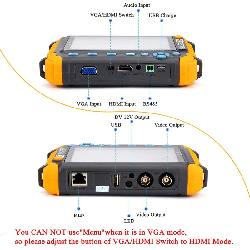 
2019 newest 5inch 4 in 1 LCD CCTV tester monitor AHD CVI TVI CVBS HDMI VGA input 5MP Camera Tester 