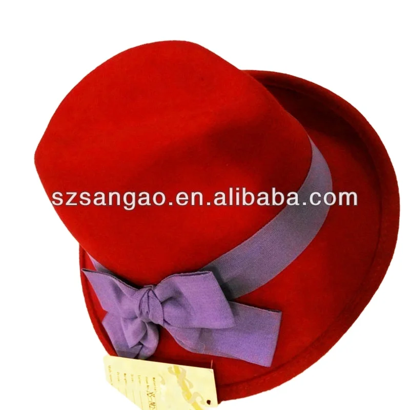 

Wholesale Popular ladies wool bucket hats for woman, Red